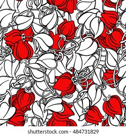 flower; scribble; design; tattoos; tulip; illustration; Abstract