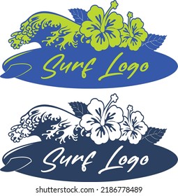 Flower and Sea for Surf Logo