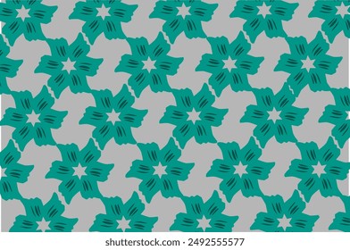 flower seamles pattern green and grey abstract background