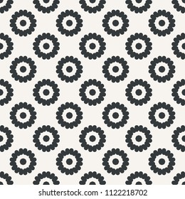 Flower seamless abstract pattern monochrome or two colors vector