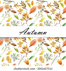 Flower seamless autumn pattern background elegant texture white background