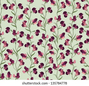  flower seamless background. floral seamless pattern with lilac and pink sweet pea.