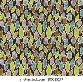 flower seamless background with leaves