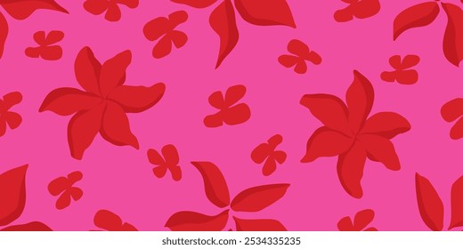 Fundo de flor sem emenda. Padrão floral abstrato minimalista Flores desenhadas à mão para tecido, têxteis