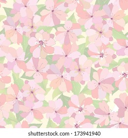 Flower seamless background. Spring floral pattern. Nature texture.