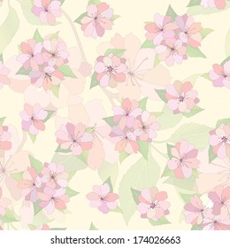 Flower seamless background. Spring floral pattern. Nature texture.