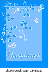 Flower seamless blue background, element for design, vector illustration