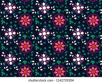 flower seamless blue pattern