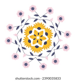 ilustración de patrón vintage de decoración sin costuras de flores
