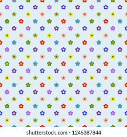 Flower seamless kids pattern with color daisy (chamomile) for baby style. Happy primitive ornament for children background (textile, wallpaper, wrapping). EPS10 vector