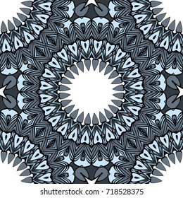 Flower seamless Mandala background in turquoise colors. Vintage decorative elements. Vector illustration