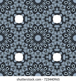 Flower seamless Mandala background in turquoise colors. Modern decorative elements. Oriental pattern. Vector illustration