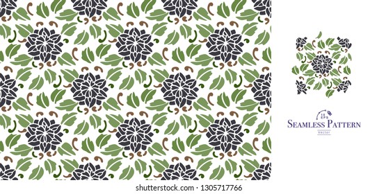 Flower seamless pattern.