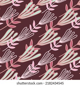 Flower seamless pattern. Abstract floral wallpaper. Doodle art style. Cute plants endless backdrop. Simple design for fabric, textile print, wrapping paper, cover