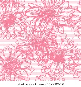 Flower seamless pattern. Abstract floral background