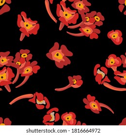 Flower seamless pattern in abstract style vector illustration
