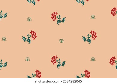 Diseño de arte de patrón transparente de flores 
