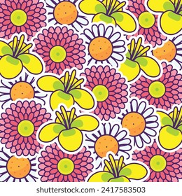 Flower seamless pattern background design