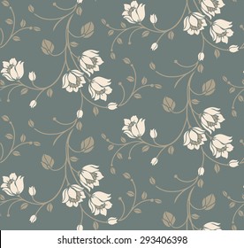 Flower seamless pattern background. Elegance Floral vector illustration.