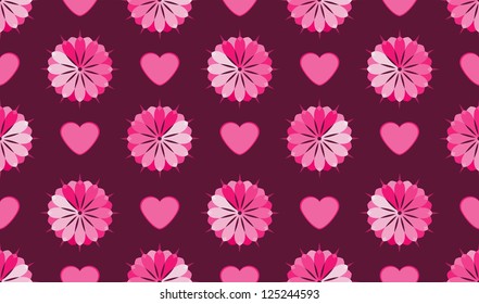 Flower seamless pattern background. Pink.