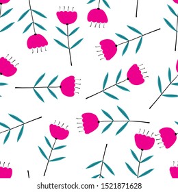 Flower seamless pattern background. Vector illustration.
