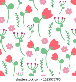 Flower seamless pattern background. Vector illustration.
