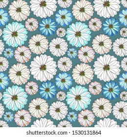 Flower seamless pattern background. Vector illustration.