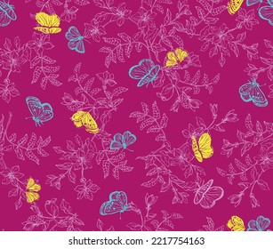 flower seamless pattern background vector
