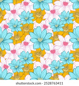 Flower Seamless Pattern for background, wallpaper, postcard and many projects.