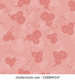 Flower seamless pattern. Beautiful zentangle flowers background. Vector illustration. Invitation, save the date, RSVP paper