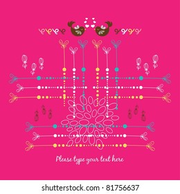 flower seamless pattern with bird (for fabric pattern, wallpaper or wrapping paper)