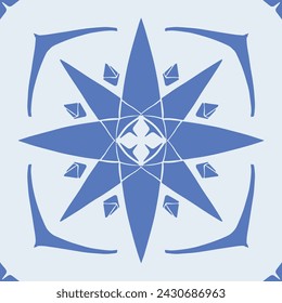 Flower seamless pattern blue color number 10