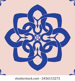 Patrón de flores sin fisuras color azul y marrón claro de fondo número 10