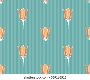 Flower seamless pattern with bluebells. Patterns can be used as background, fabric print, surface texture, wrapping paper, web page backdrop, wallpaper. Vector illustration.