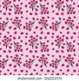 Flower seamless pattern. The botanical background. Pattern design for textiles, fabric, interior, wallpaper, decoration. Vector.