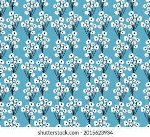 Flower seamless pattern. The botanical background. Pattern design for textiles, fabric, interior, wallpaper, decoration. Vector.