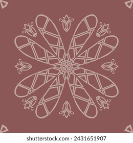 Flower seamless pattern brown color number 14