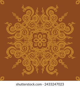 Patrón de flores sin costuras color marrón de cobre de la sombra número 1