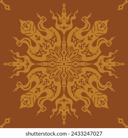 Flower seamless pattern brown color copper shade number 2