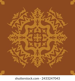 Flower seamless pattern brown color copper shade number 4