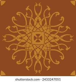 Flower seamless pattern brown color copper shade number 6