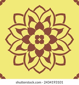 Patrón de flores sin fisuras de color marrón y amarillo de fondo número 10