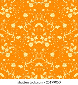 Flower seamless pattern with bud, element for design, vector illustration