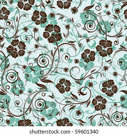 Flower seamless pattern with bud, element for design, vector illustration