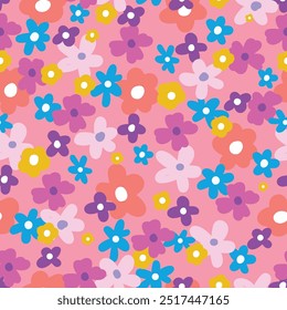 flower seamless pattern, busy and small flower, florals seamless pattern vector illustration