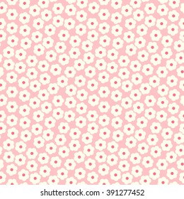 Flower seamless pattern. Cherry blossom spring pattern. Small daisies pink background print 