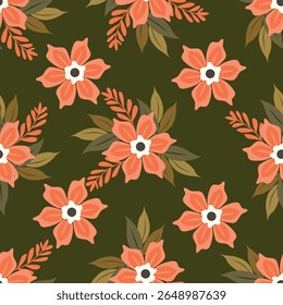 Flower seamless pattern. Cute floral background
