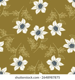 Nahtloses Blumenmuster. Niedlicher floraler Hintergrund