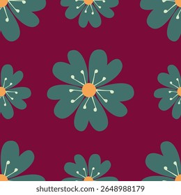 Flower seamless pattern. Cute floral background