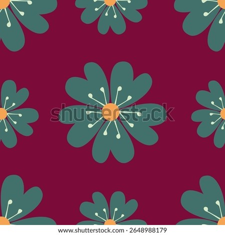 Flower seamless pattern. Cute floral background